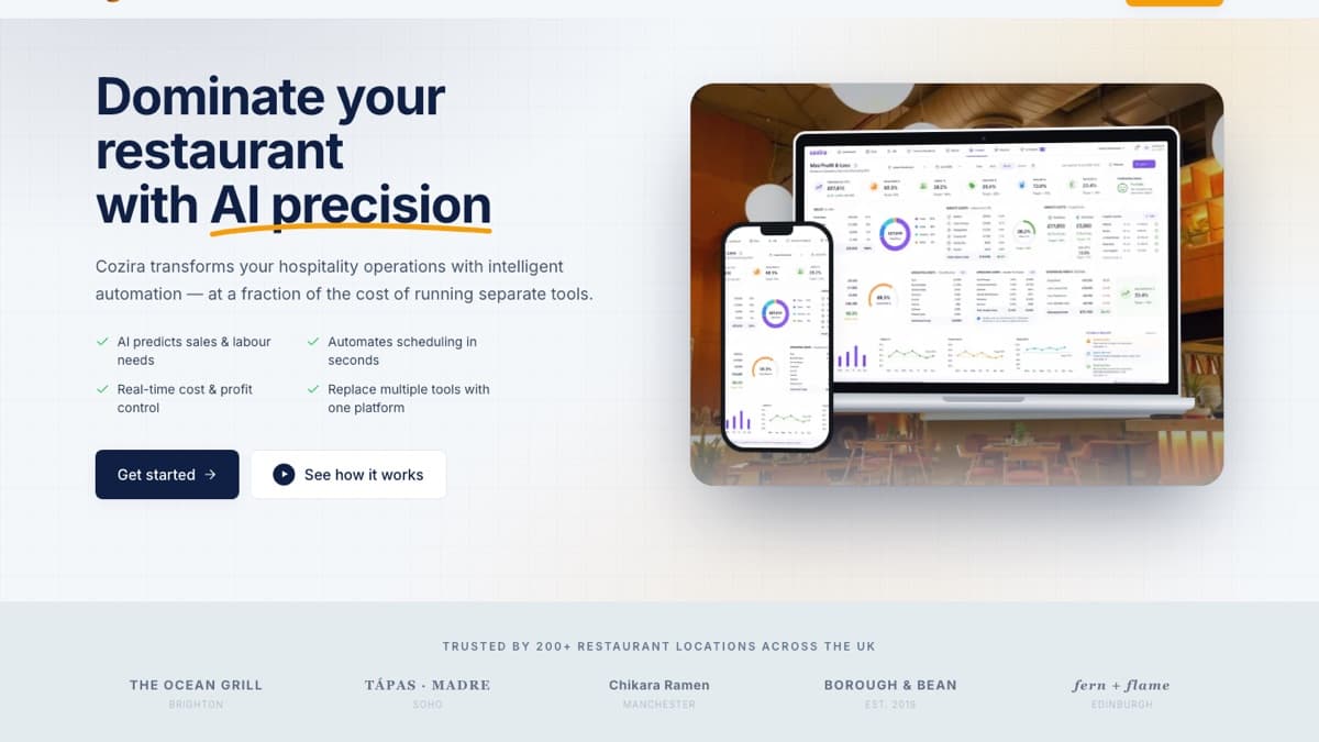 Restaurant SaaS live website